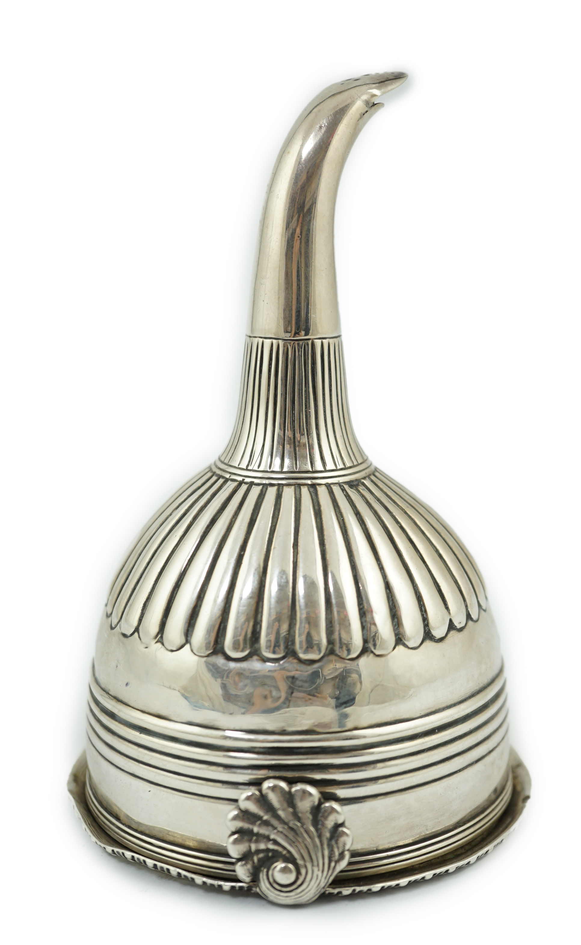 A late George III silver wine funnel, by William Stroud?